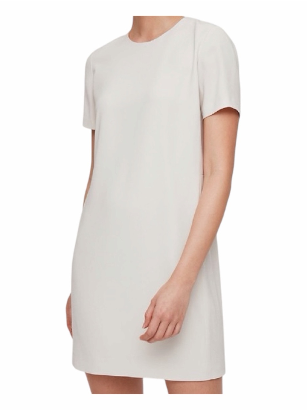 Aritzia Babaton Patricio Short Sleeve Shift Dress - Cream Beige Greige 8